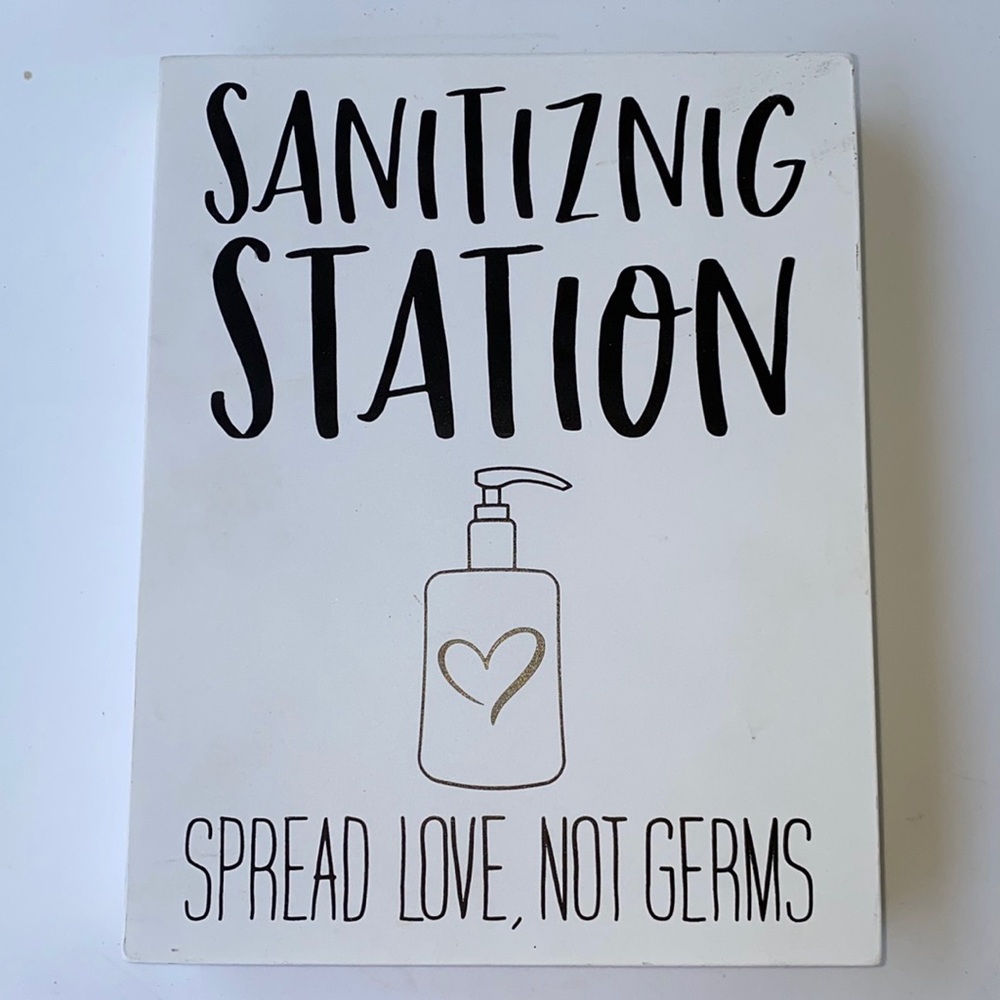 Sanitizing Station Wood Sign